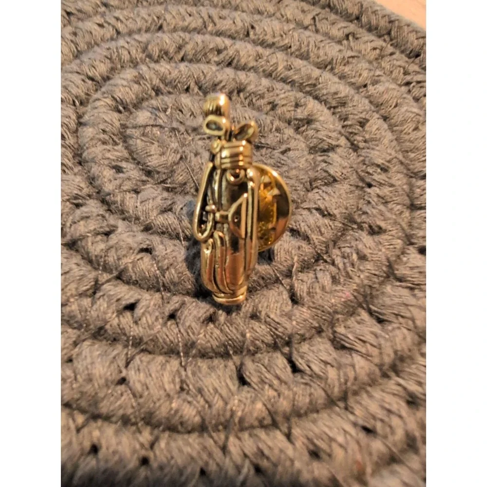 Gold Tone Golf‎ Bag Tie Tac Tack  1